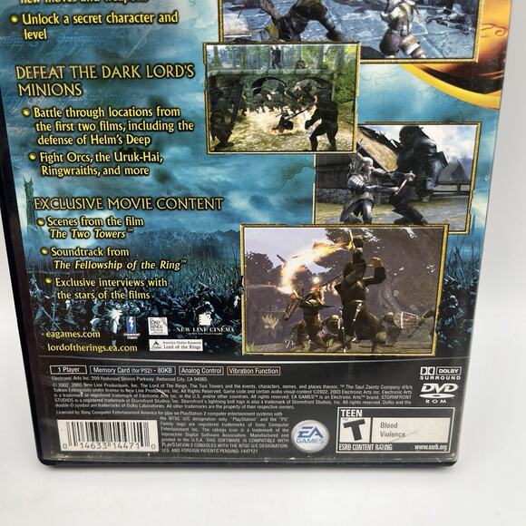 Lord of the Rings: The Two Towers (Sony PlayStation 2, 2002 PS2) Complete - Picture 4 of 8